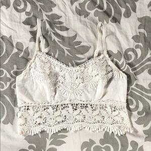 white lace bralette, crop top